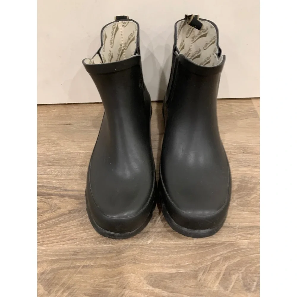 Rockfish Chelsea Rain Boots Size 8 Rubber Waterproof Gorpcore Matte Black Womens